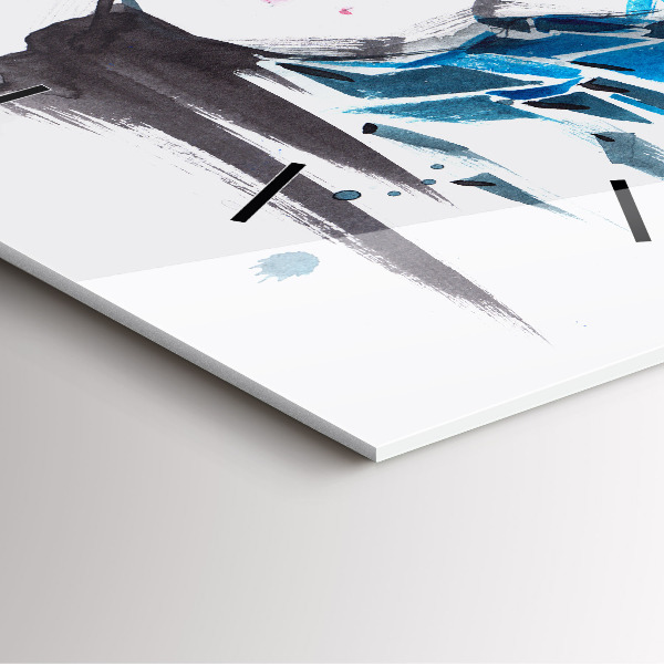 Square wall clock Abstract woman's face