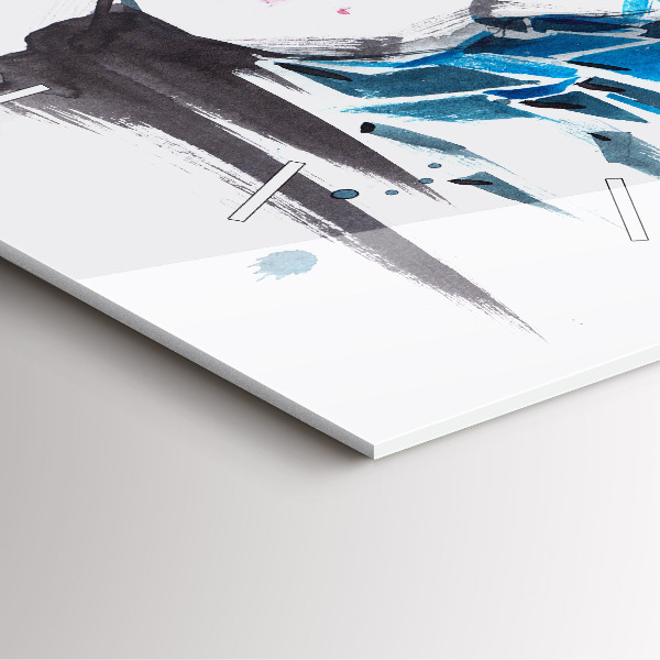 Square wall clock Abstract woman's face