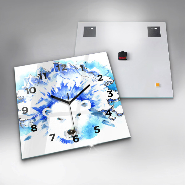 Square wall clock Bear on the ice background