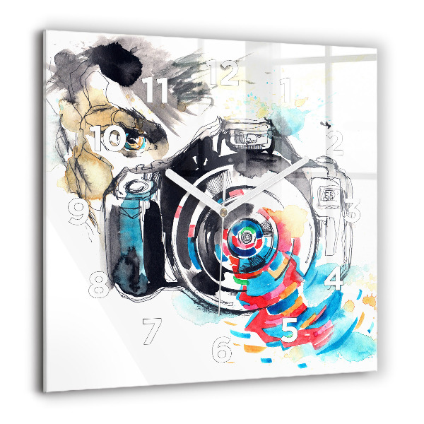 Square wall clock Woman photographer