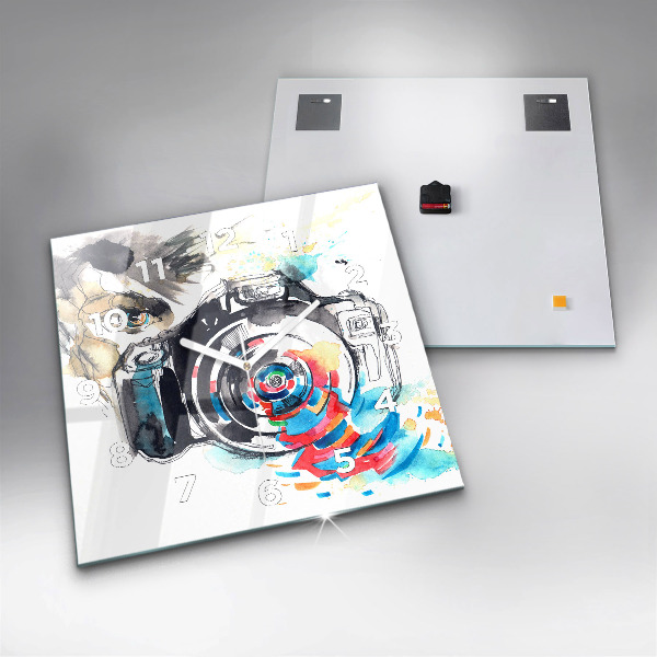 Square wall clock Woman photographer