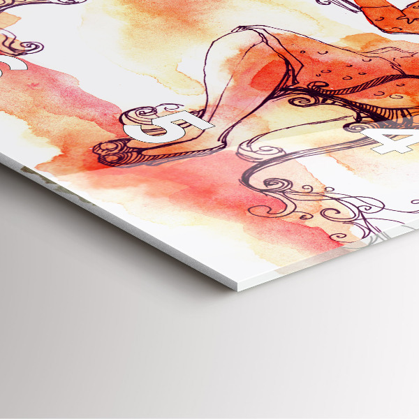 Square wall clock Woman drinking tea