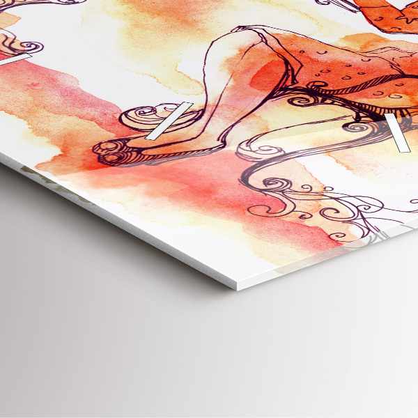 Square wall clock Woman drinking tea