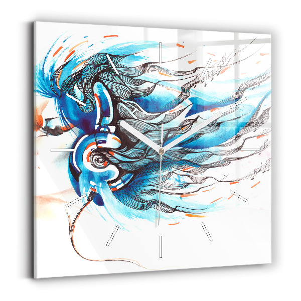 Square wall clock Illustration of a handset
