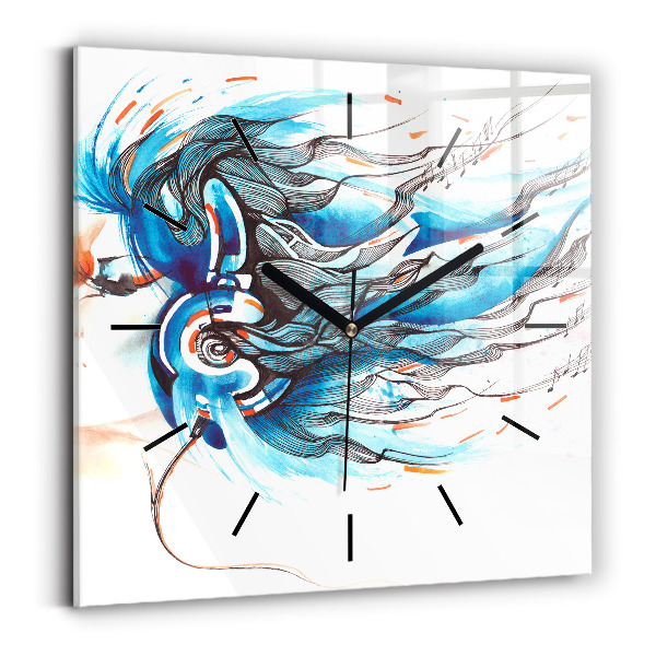 Square wall clock Illustration of a handset