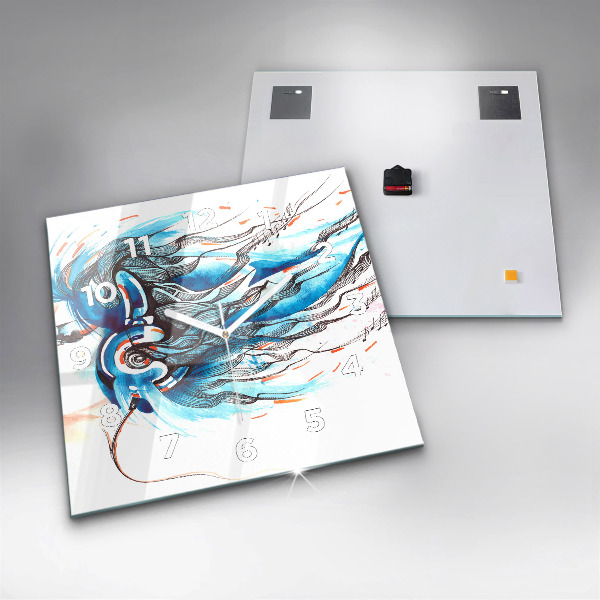 Square wall clock Illustration of a handset