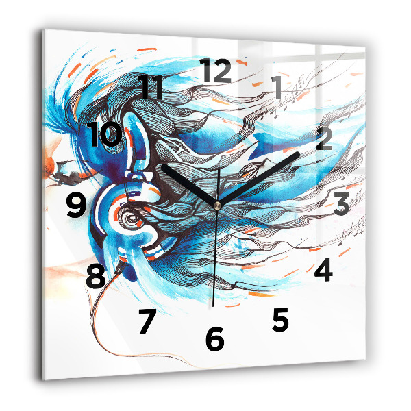 Square wall clock Illustration of a handset