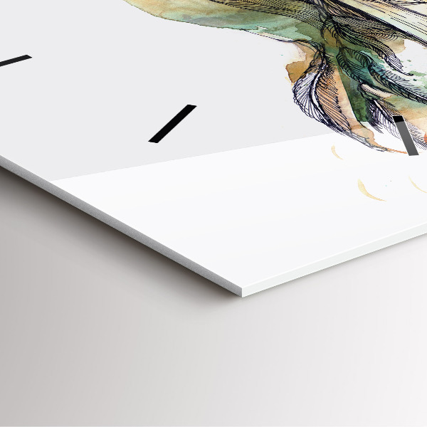 Square wall clock The bird and the book