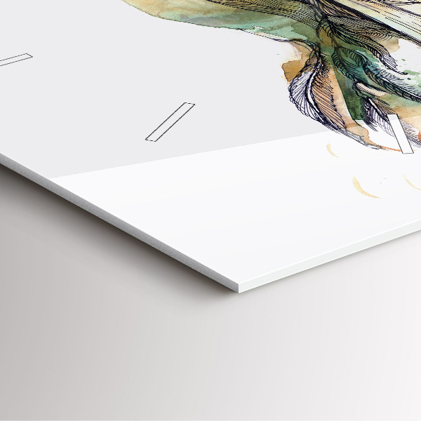 Square wall clock The bird and the book