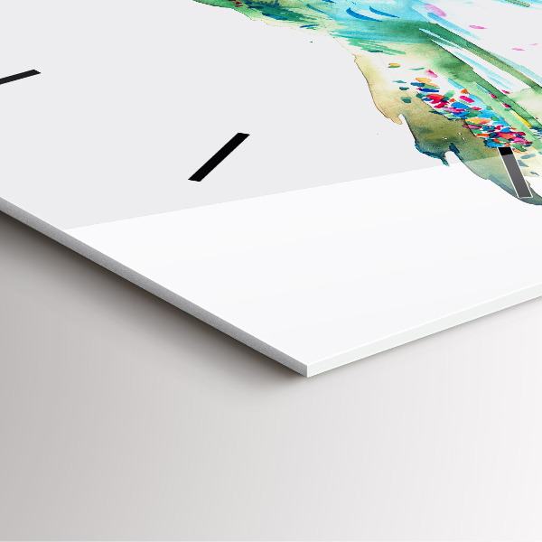 Square wall clock Abstraction of bird and spring