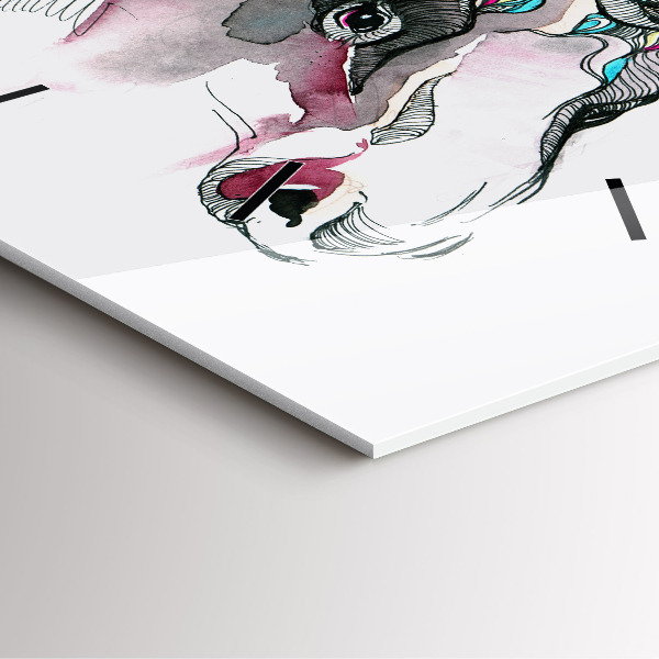 Square wall clock Moose abstract