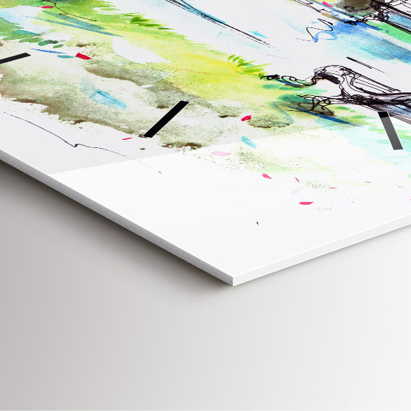 Square wall clock Picturesque spring