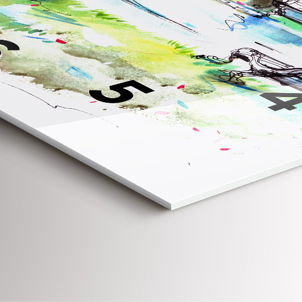 Square wall clock Picturesque spring