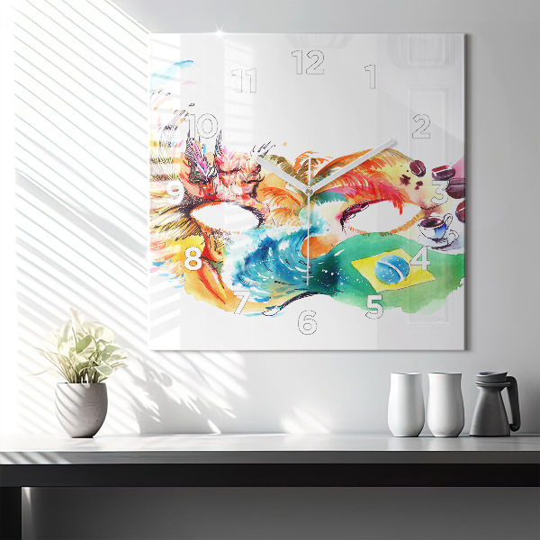 Square wall clock Culture - Brazilian flag