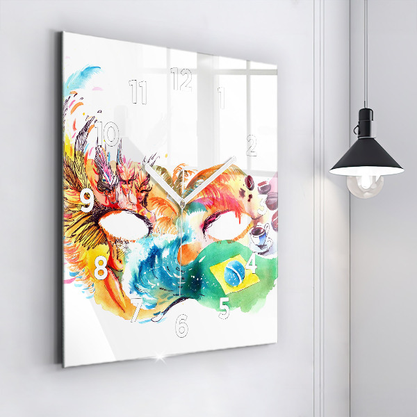 Square wall clock Culture - Brazilian flag