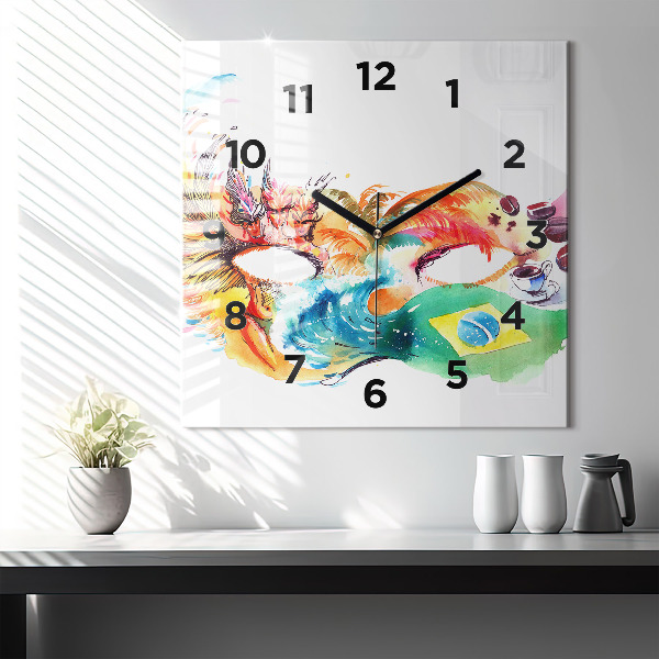 Square wall clock Culture - Brazilian flag