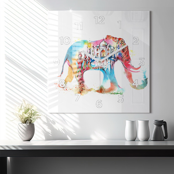 Square wall clock Indian Culture