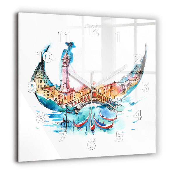 Square wall clock Italy - Venetian Gondola