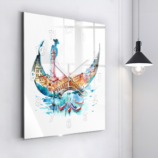Square wall clock Italy - Venetian Gondola