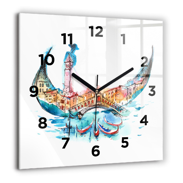 Square wall clock Italy - Venetian Gondola