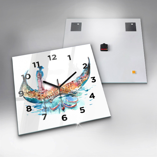 Square wall clock Italy - Venetian Gondola