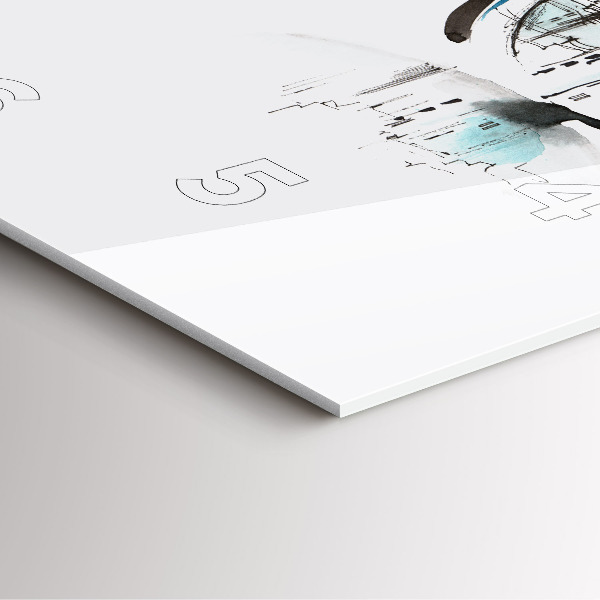 Square wall clock City in glasses