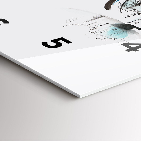 Square wall clock City in glasses