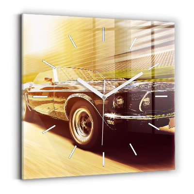Square wall clock Classic old car