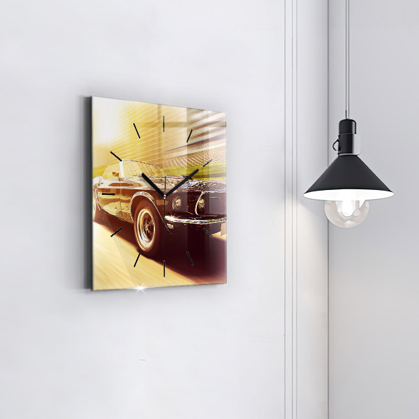 Square wall clock Classic old car