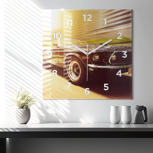 Square wall clock Classic old car