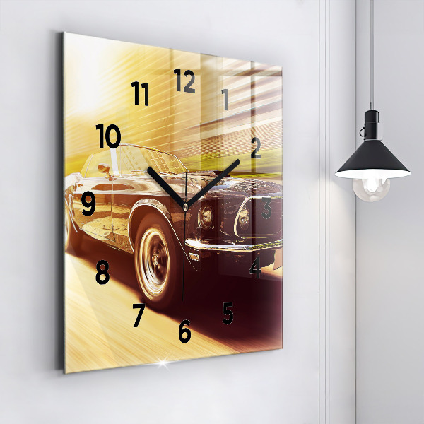 Square wall clock Classic old car