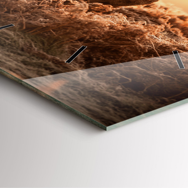 Square wall clock Deer at sunrise