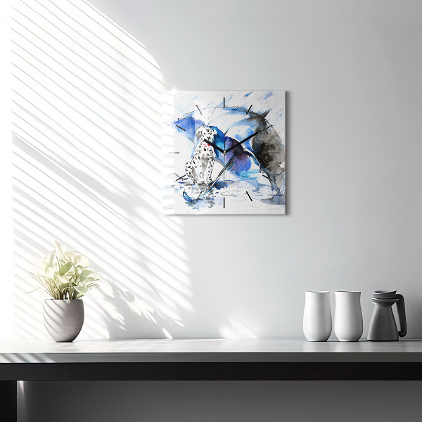 Square wall clock Dalmatian and Umbrella