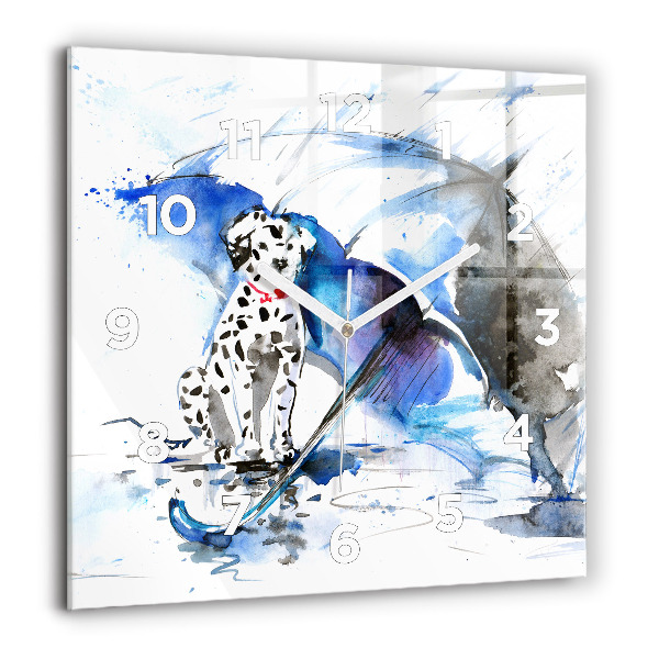Square wall clock Dalmatian and Umbrella