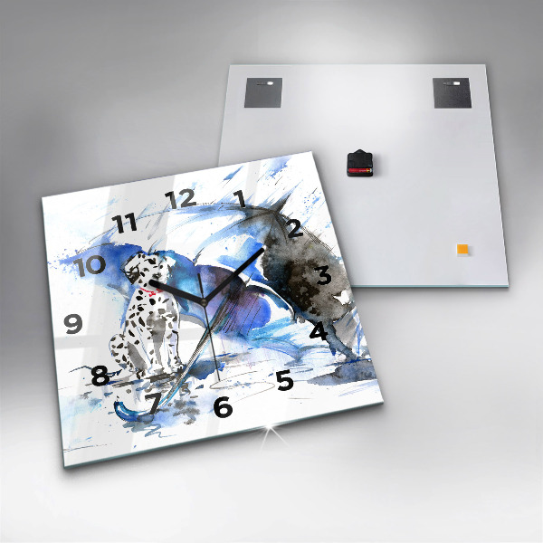 Square wall clock Dalmatian and Umbrella