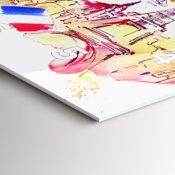 Square wall clock Attractive countries in the world