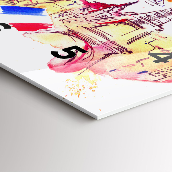 Square wall clock Attractive countries in the world