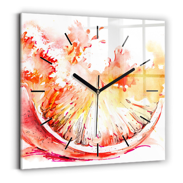 Square wall clock Painted orange