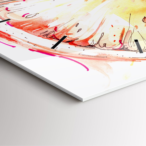 Square wall clock Painted orange