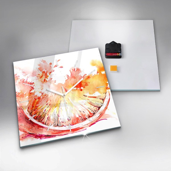 Square wall clock Painted orange