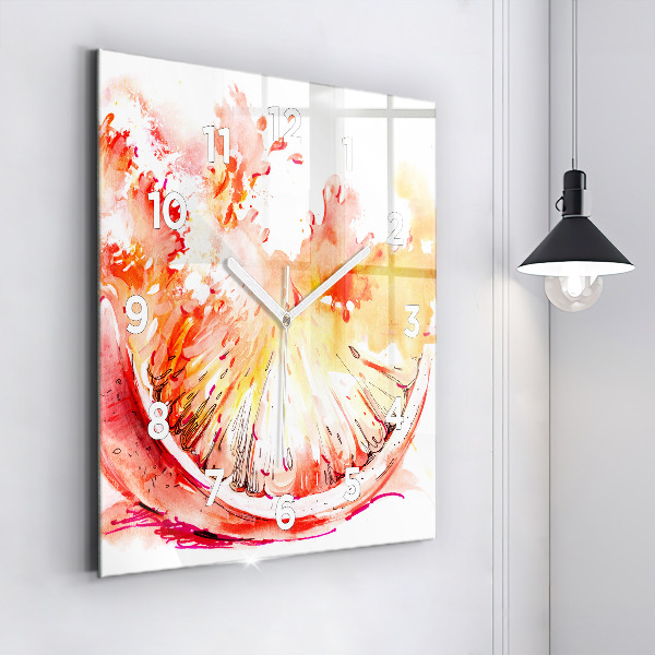 Square wall clock Painted orange