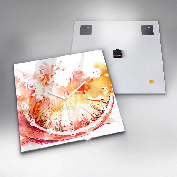 Square wall clock Painted orange