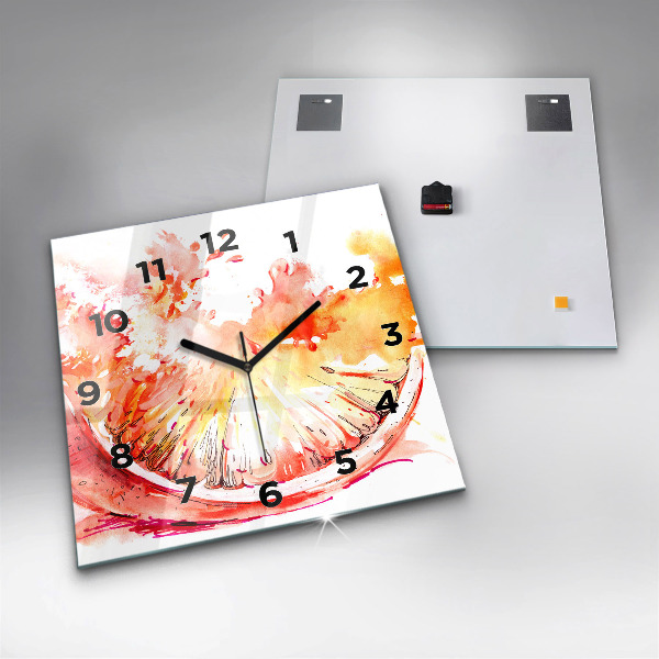 Square wall clock Painted orange