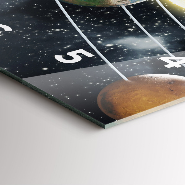 Square wall clock The solar system