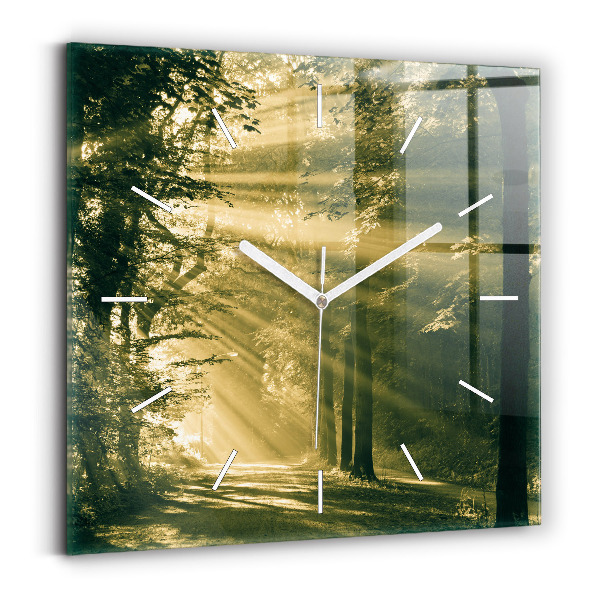 Square wall clock Sun Rays Forest