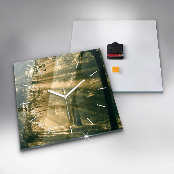 Square wall clock Sun Rays Forest