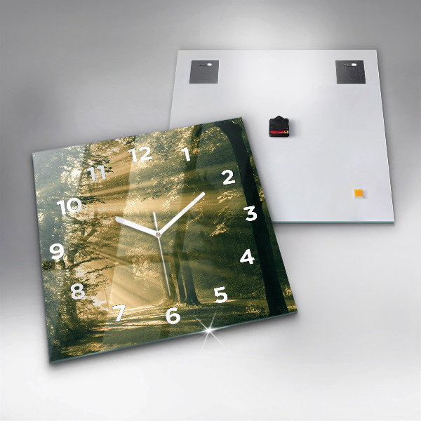 Square wall clock Sun Rays Forest