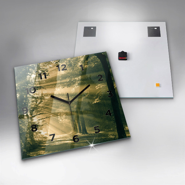 Square wall clock Sun Rays Forest