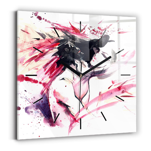 Square wall clock Lovers abstraction