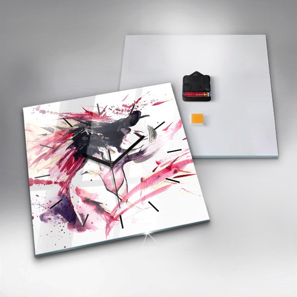 Square wall clock Lovers abstraction